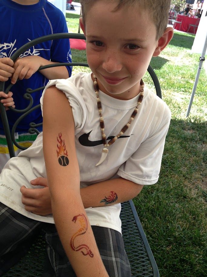Airbrush temporary tattoos for kids parties in Los Angeles by Bilyana